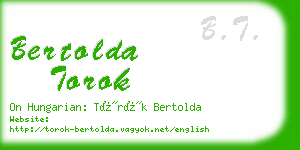 bertolda torok business card